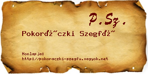 Pokoráczki Szegfű névjegykártya